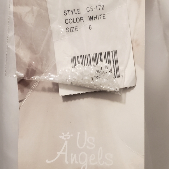New US Angels Princess Dress Tulle Sparkly White Size 6 - Picture 4 of 5